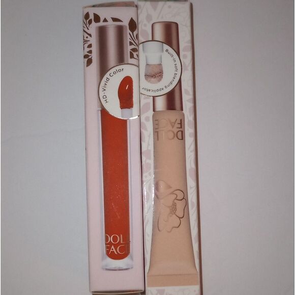 🆕💋Doll Face Bundle Gloss Boss Lip Gloss Shade - No Filter & Brighter - Picture 1 of 4